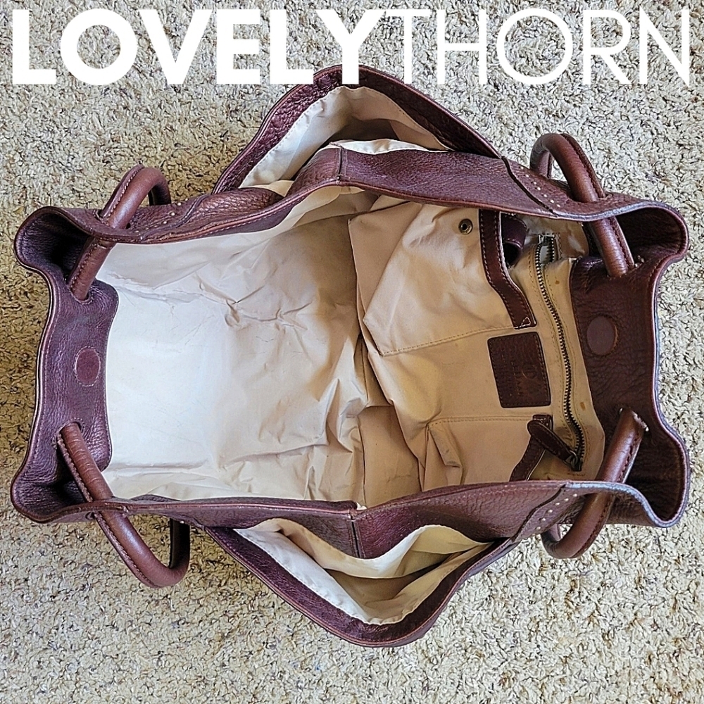 COLE HAAN // ltd ed buttery brown leather village paillette hobo bucket bag - Picture 12 of 16